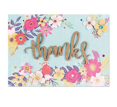 Lasercut Florals Thank You Card