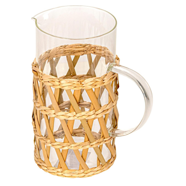 Glass Pitcher With Woven Sleeve