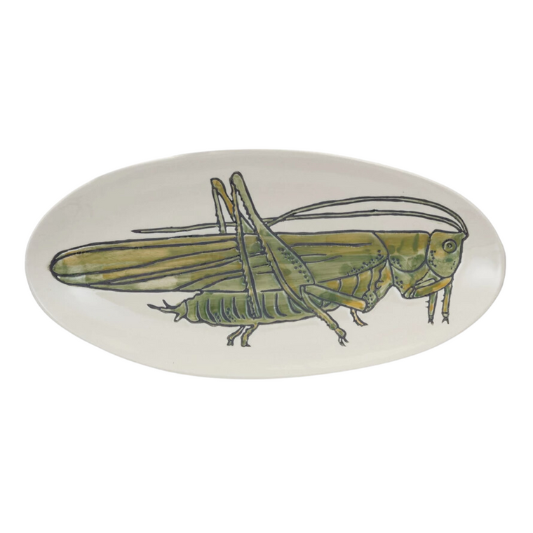 Stoneware serving Plate - Grasshopper