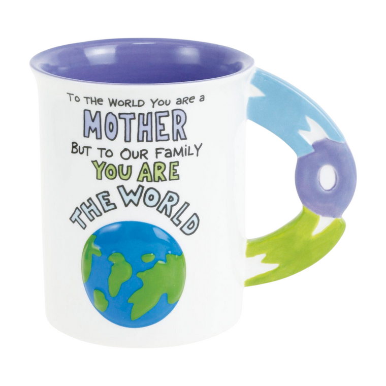 Mom World Sculpted Mug