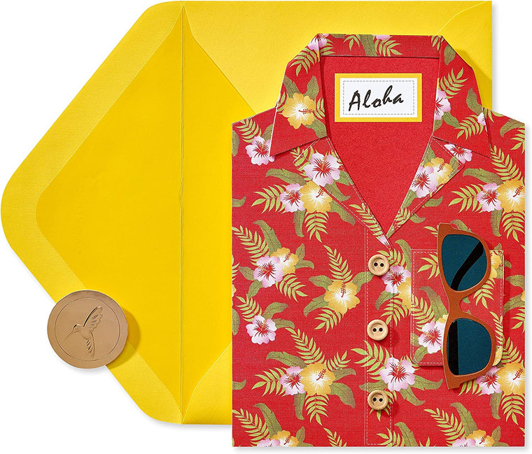 Red Hawaiian Shirt Birthday Card