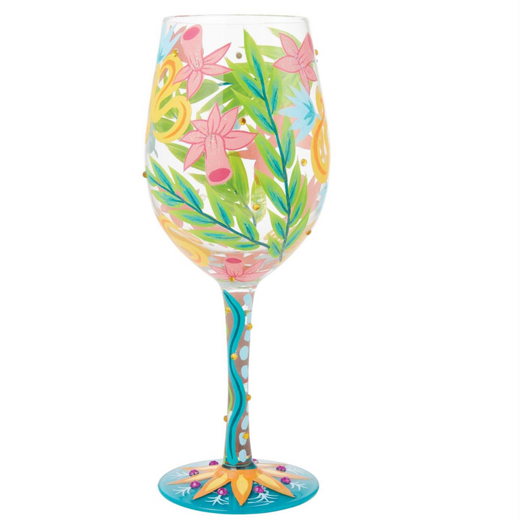 Fashion Florals Wine Glass