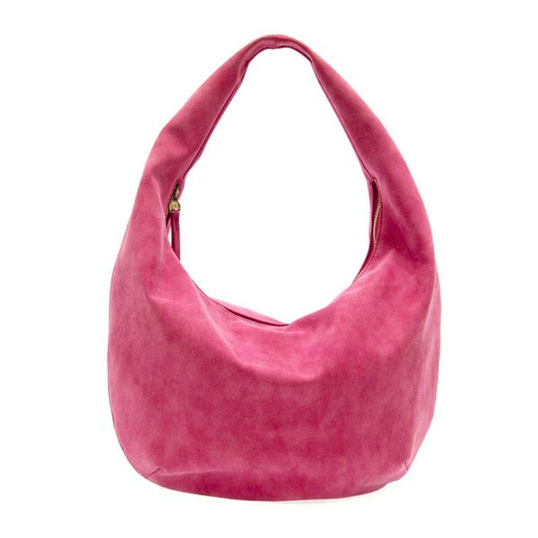 Bianca Soft Crescent Shoulder Bag - Fuchsia