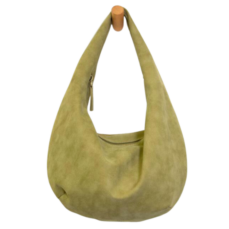 Bianca Soft Crescent Shoulder Bag - Sage