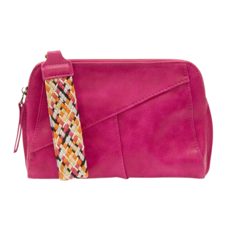 Gigi Crossbody With Woven Wrist Strap - Magenta