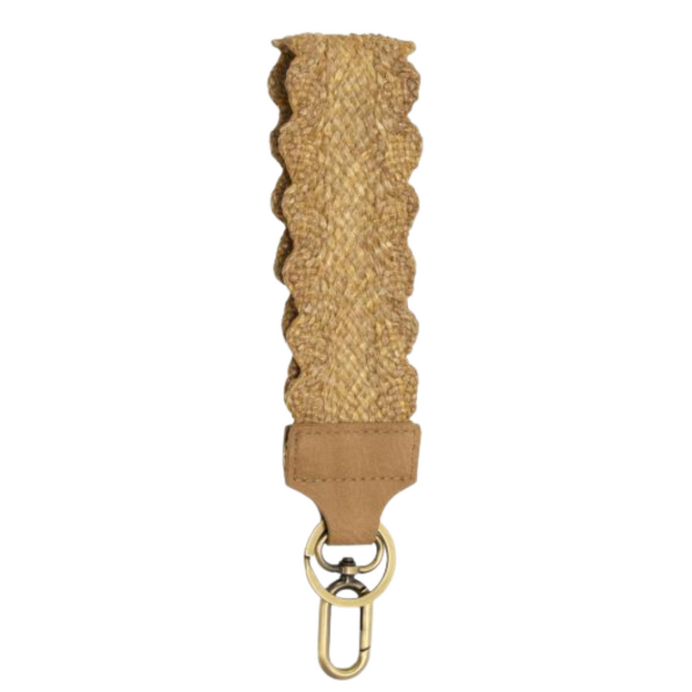 Easy Find Wristlet - Natural Scalloped Straw