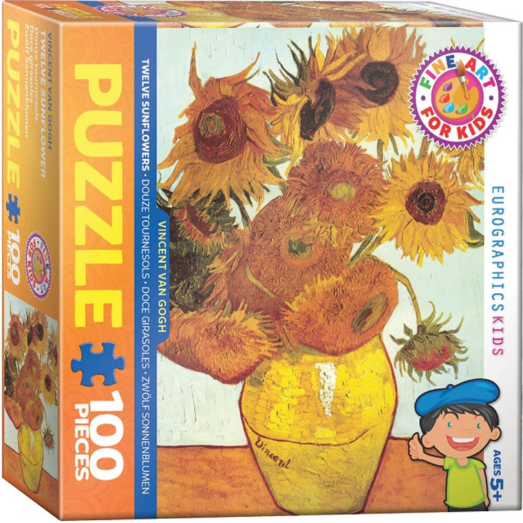 Van Gogh Twelve Sunflowers 100 Piece Kids Puzzle
