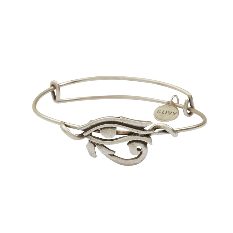 Symbol Wrap Expandable Bangle - Eye of Horus Silver