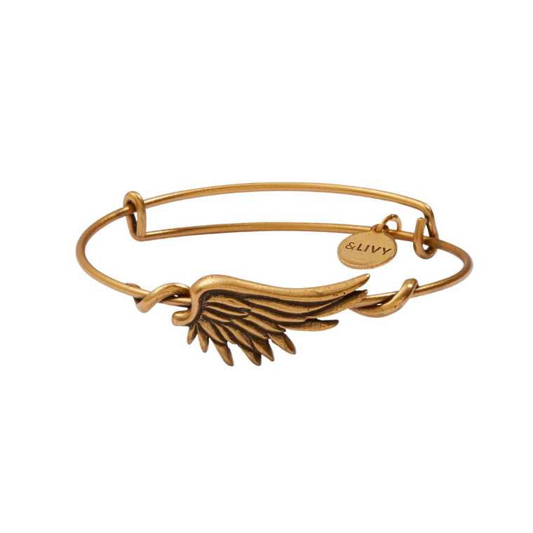 Symbol Wrap Expandable Bangle - Angel Wing Gold