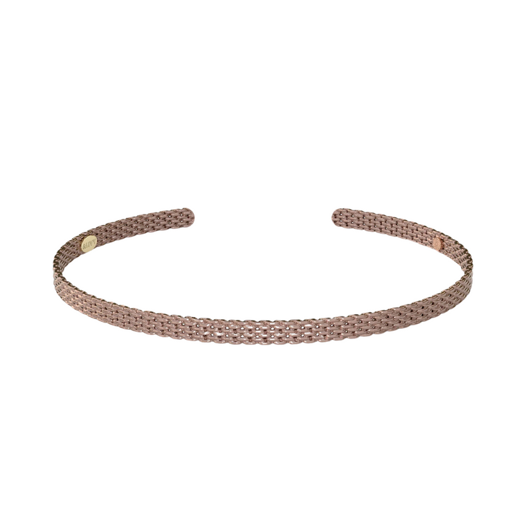 Thin Metalystic Mesh Cuff - Platinum Rose Gold