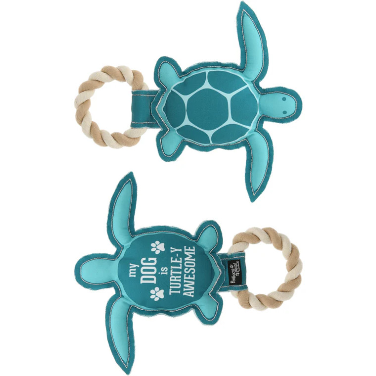 Canvas & Rope Dog Toy : Turtle-y Awesome