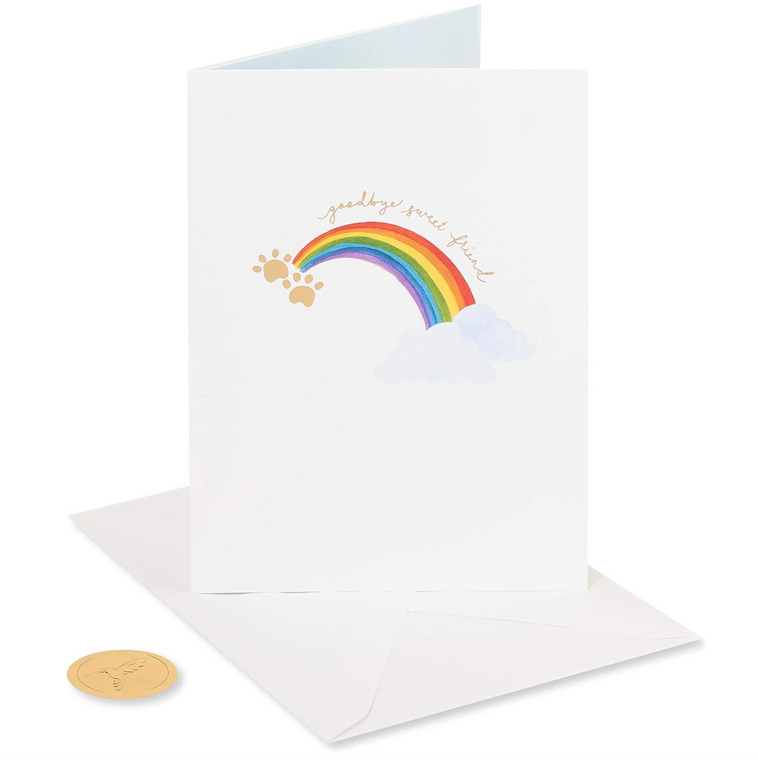 Rainbow Paws Sympathy Card