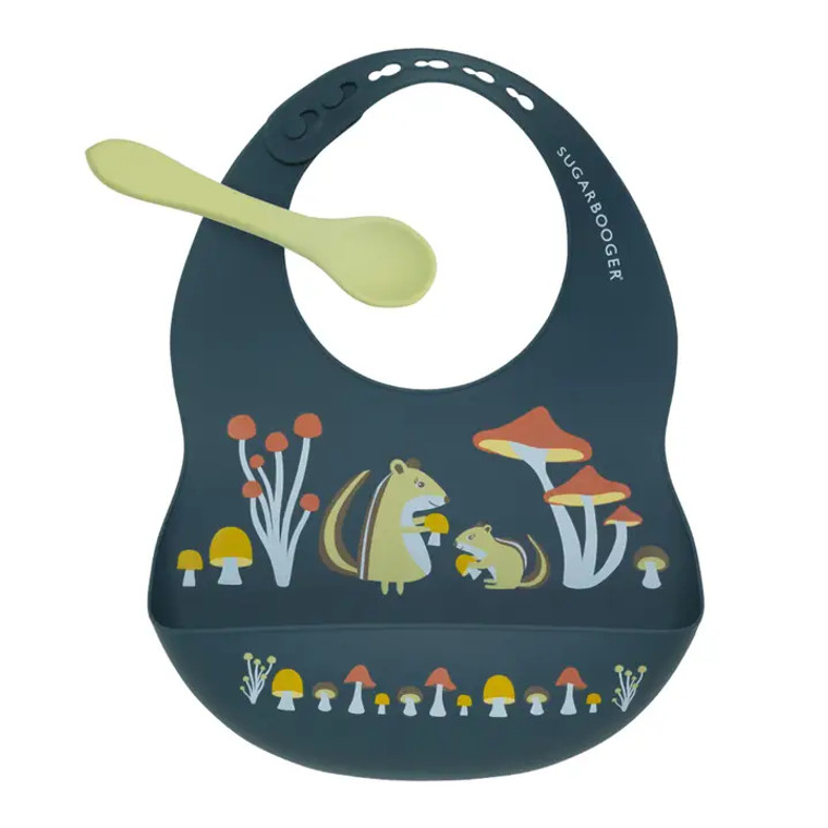 Mostly Mushrooms Bib and Spoon Set