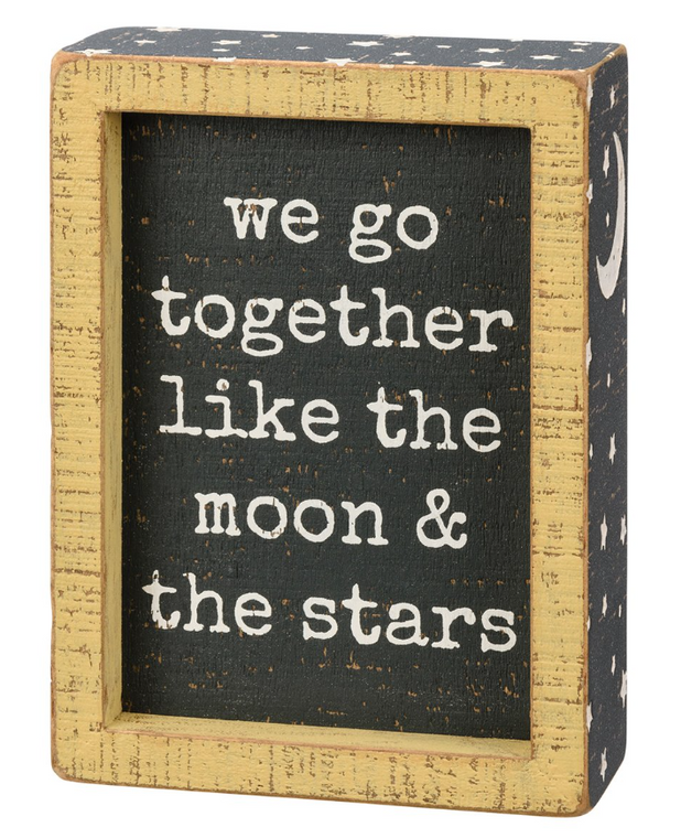 Together Like Moon & Stars Wooden Box Sign