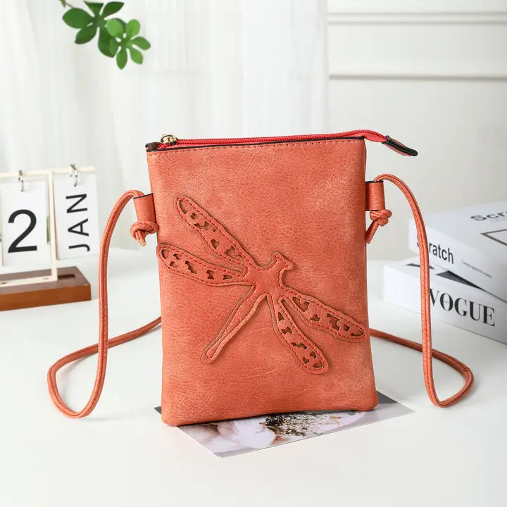 Crossbody cellphone bag Dragonfly Coral