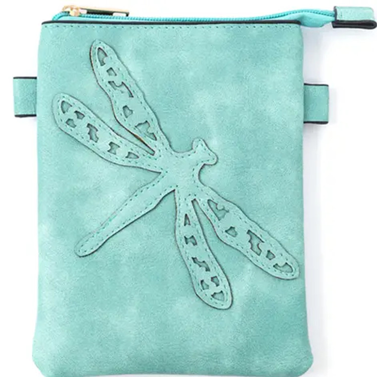 Aqua Dragonfly Crossbody Bag