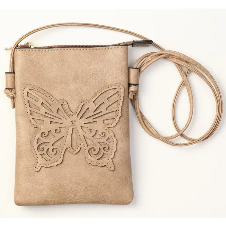 Sand Butterfly Crossbody Cellphone Bag