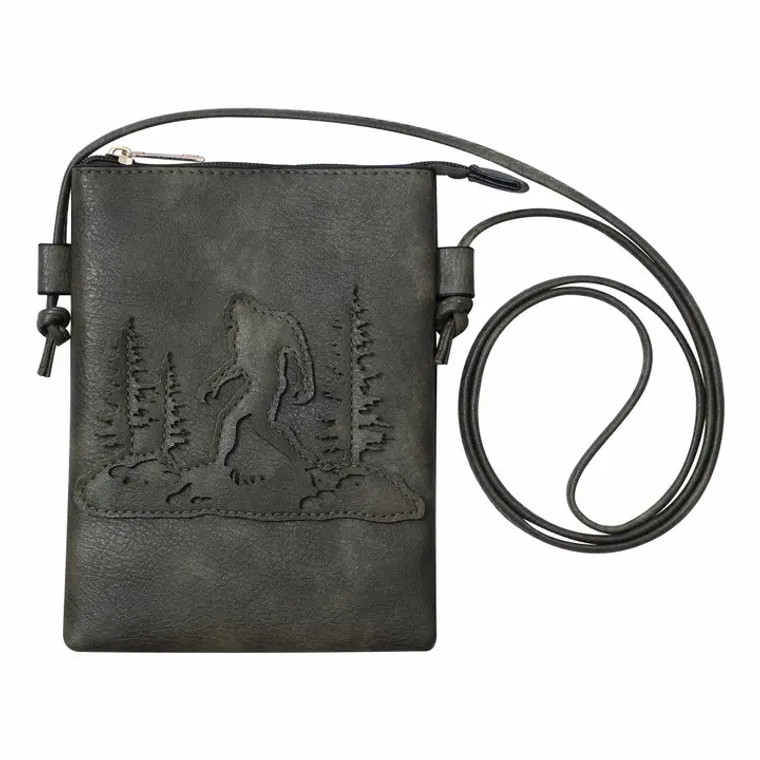 Green Big Foot Sasquatch Cut Crossbody Cellphone Bag