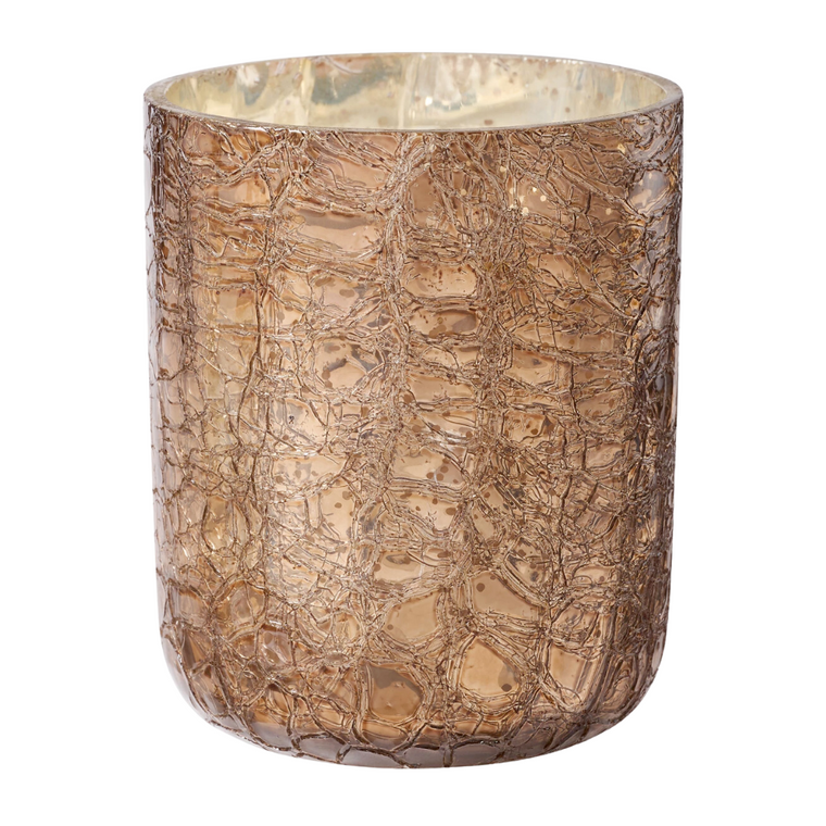 Woodfire Small Boxed Crackle Glass Candle