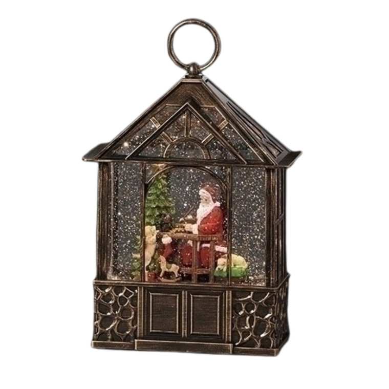 Lighted Swirl Santa Gazebo Water Lantern