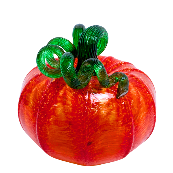 Classic Bright Orange Glass Squat Pumpkin