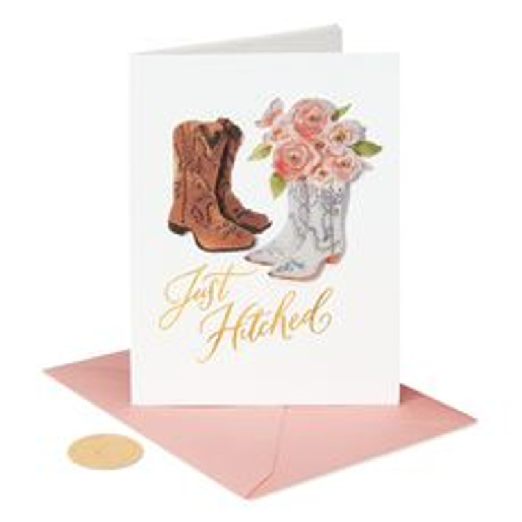 Just Hitched Boots Wedding Card