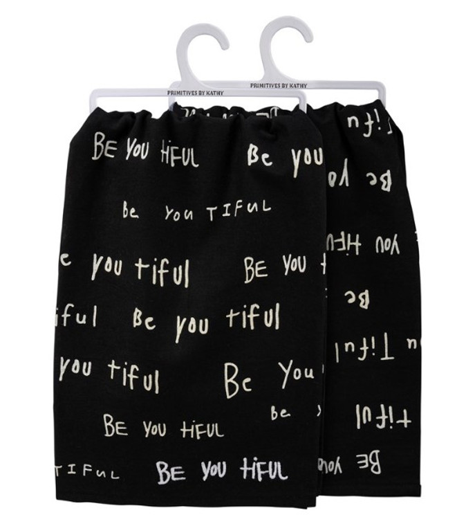 Be You Tiful Dish Towel - Black