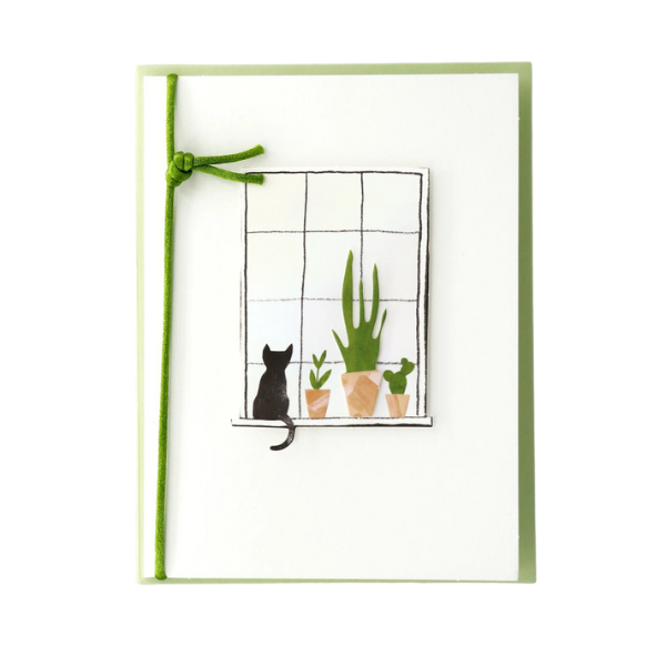 Cat in Windowsill Blank Card