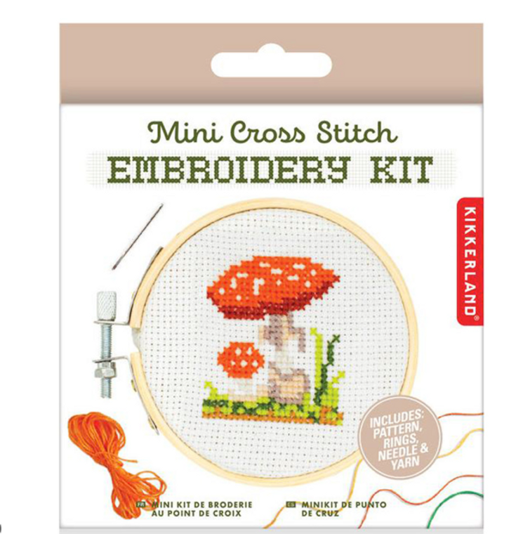 Mini Cross Stitch Embroidery Kit Mushroom