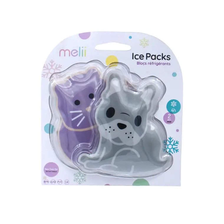 Bulldog and Cat Gel Ice Pack Set
