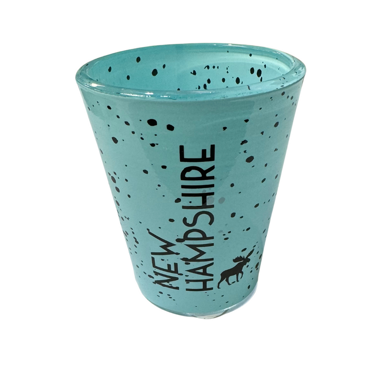 Speckled Blue NH with Moose Shot Glass