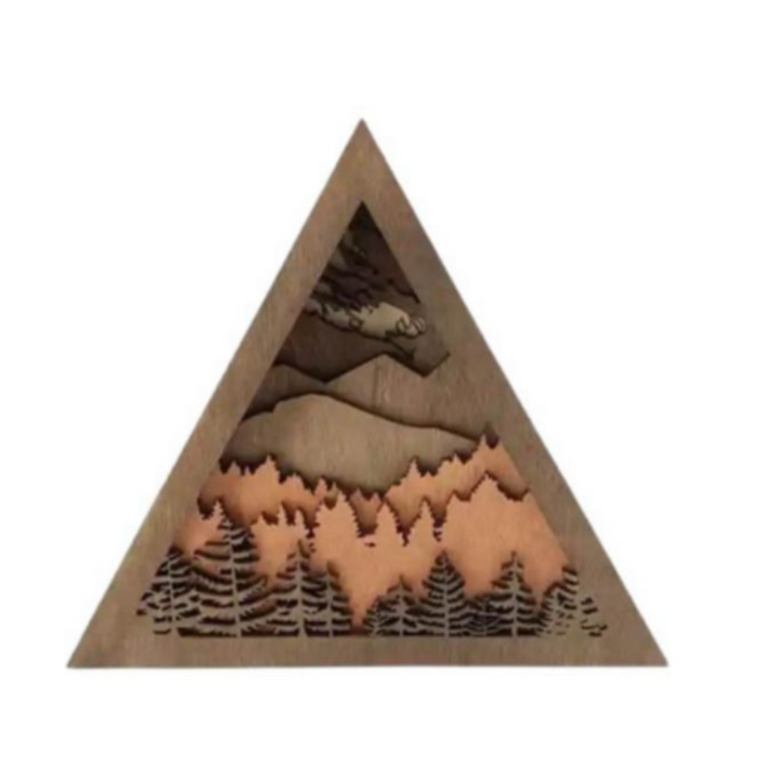 Mountain Triangle Layered Wood Shelf Sitter Mountain Triangle Layered Wood Shelf Sitter