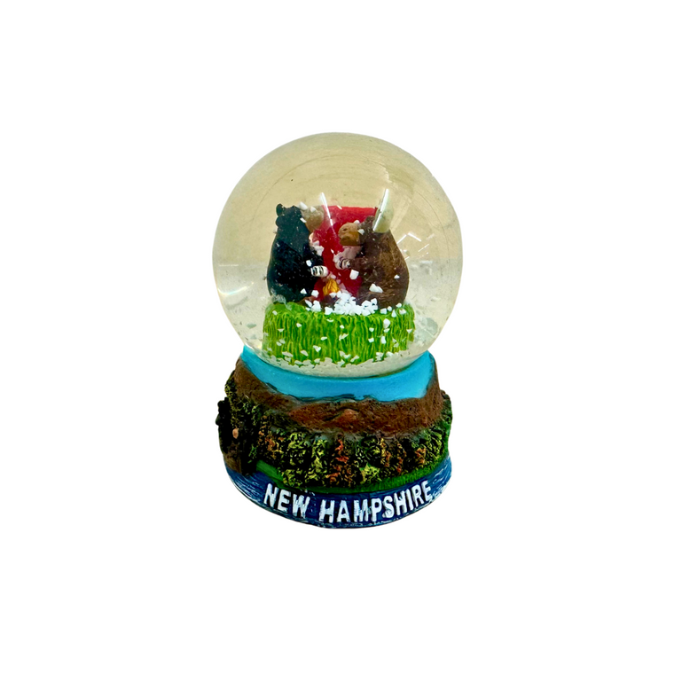 Moose and Bear Around Campfire Small Snowglobe