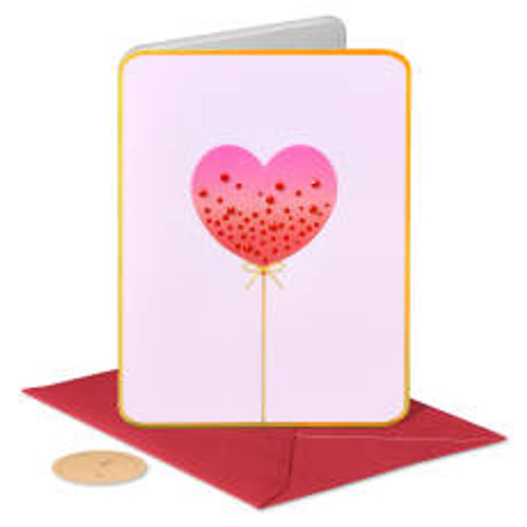 Ombre Heart Balloon Valentine's Card