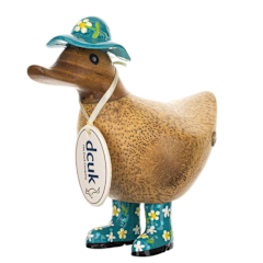 Teal Floral & Boots Ducky