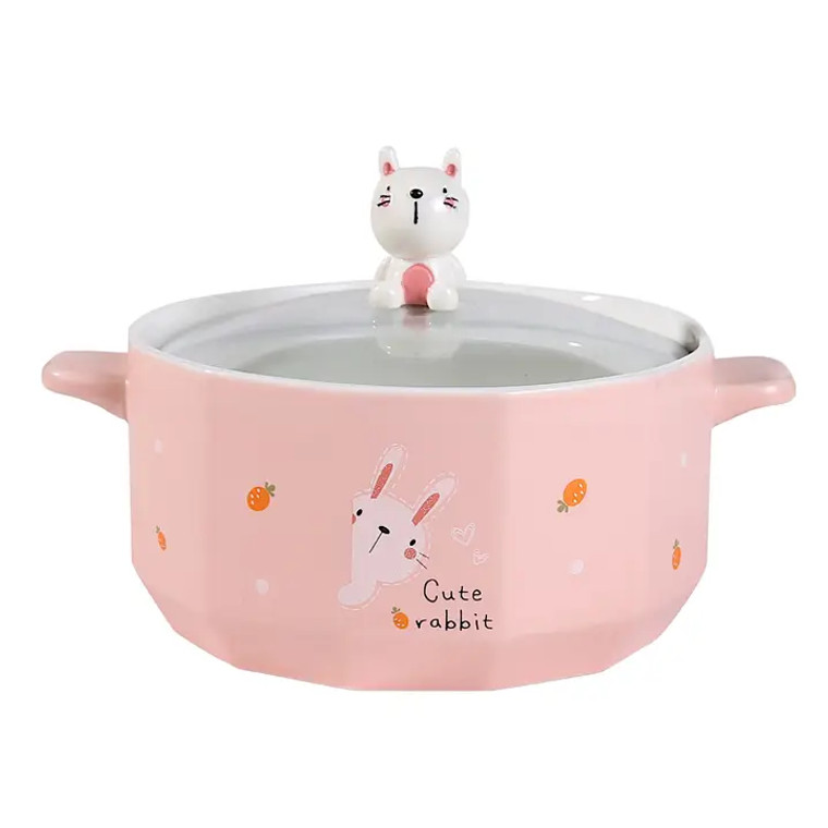Cute Rabbit Bowl with Lid 30oz