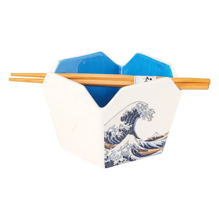 Hokusai Wave Ramen Bowl with Chopsticks Hokusai Wave Ramen Bowl with Chopsticks