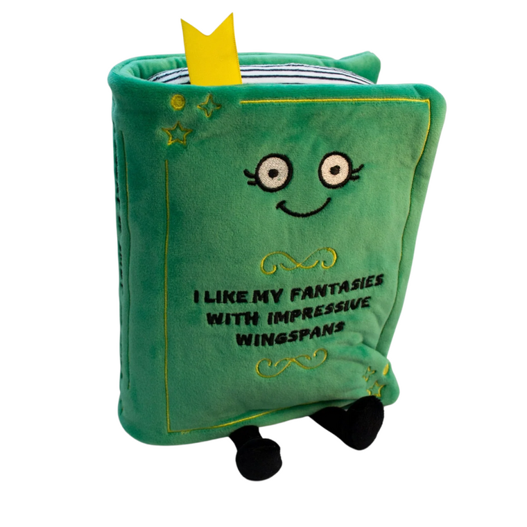 "I Like My Fantasies With Impressive Wingspans" Book Plushie "I Like My Fantasies With Impressive Wingspans" Book Plushie