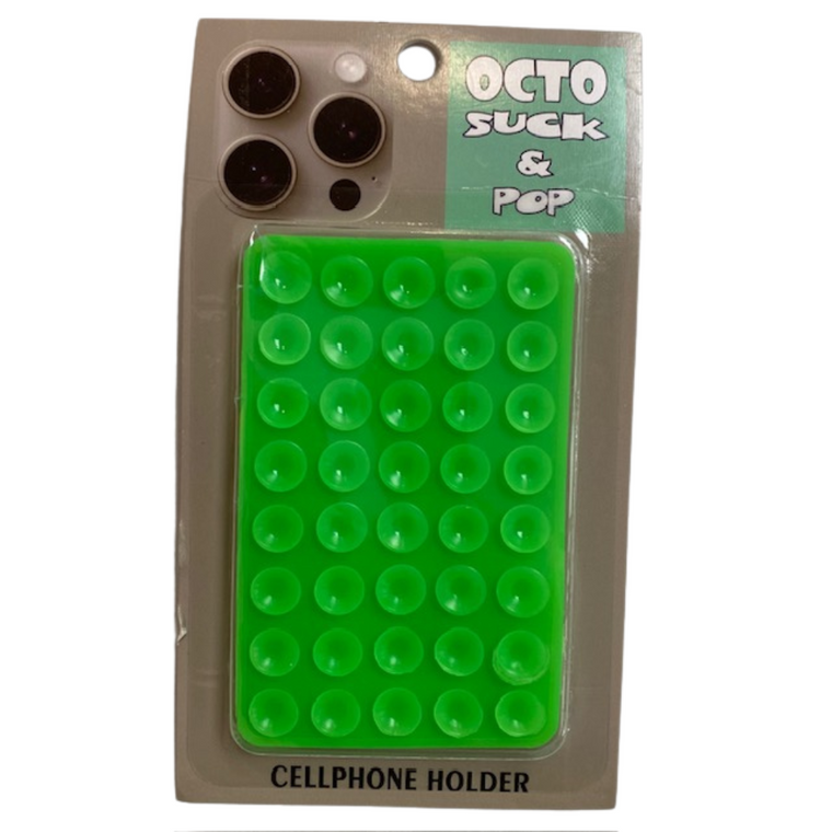 Octo Suck and Pop Cellphone Holder - Green