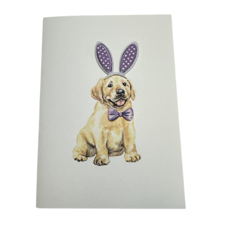 Puppy with Bunny Ears Easter Card