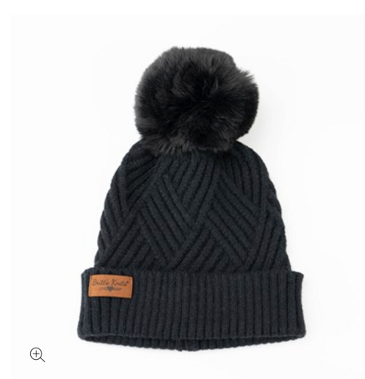 Super Poof Pom Hat Black