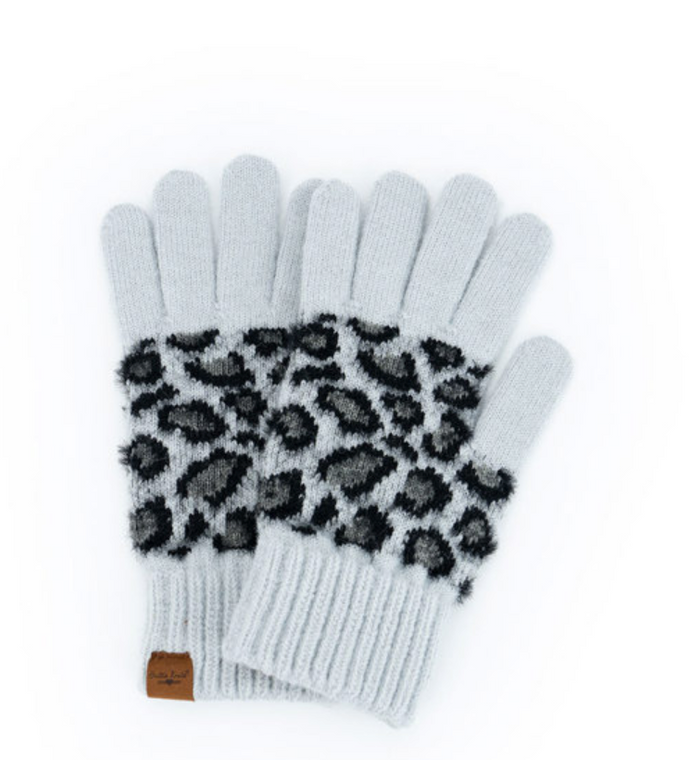 Snow Leopard Gloves Grey