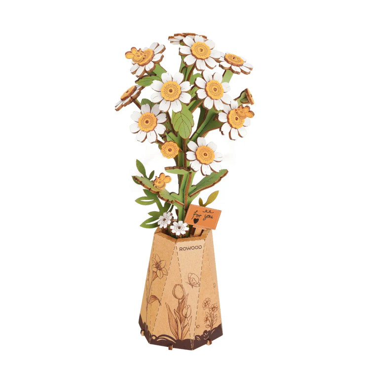 3D Flower Wood Puzzle: Chamomile