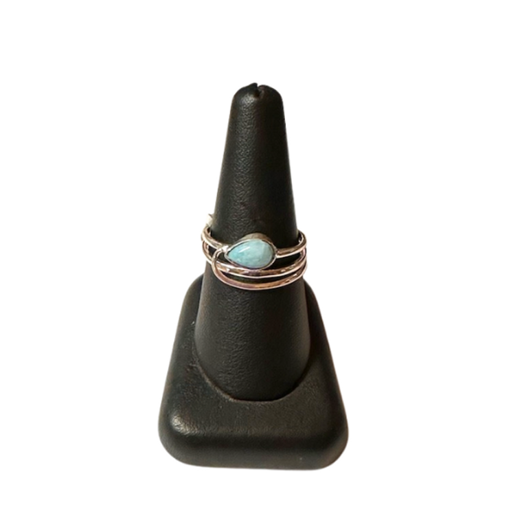 Larimar side tear Silver Ring S7 Larimar side tear Silver Ring S7