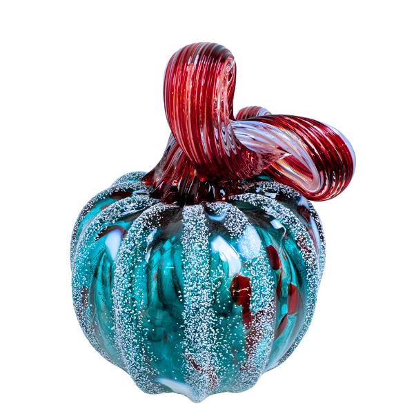 Winter Frost Glass Mini Pumpkin
