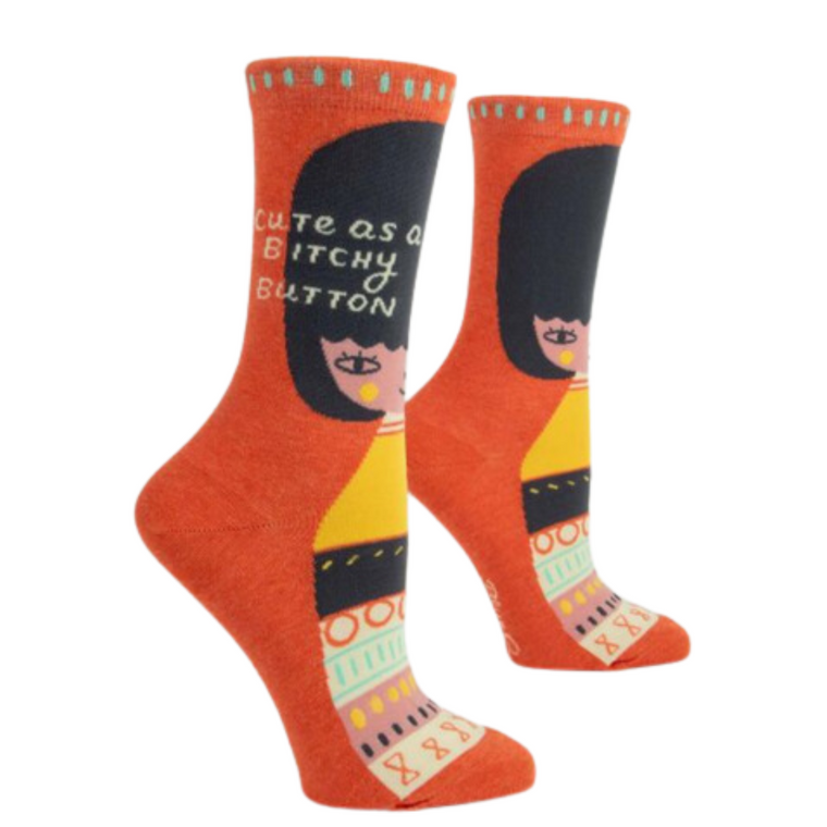 Cute As A B*tchy Button Women's Crew Socks