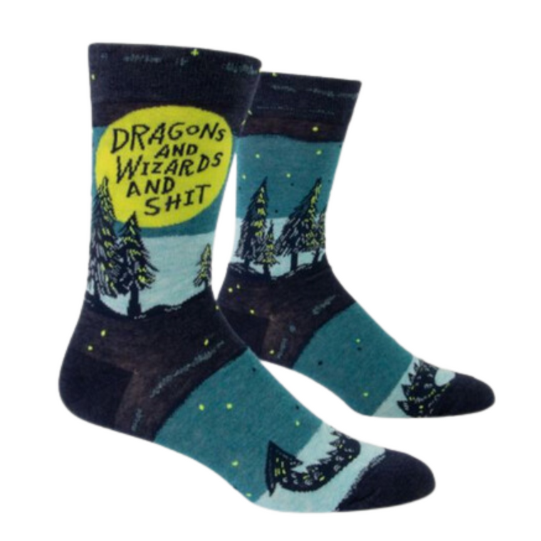 Dragons Wizards and Sh*t Men's Socks