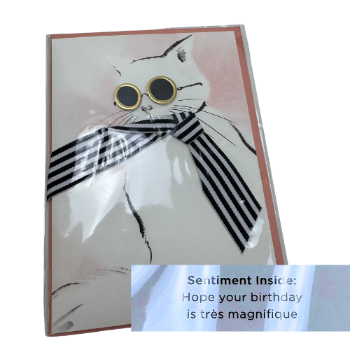 FSC French Cat Birthday Card
