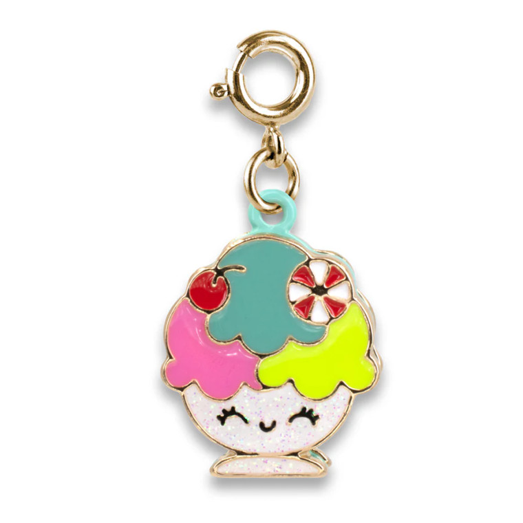 Gold Glitter Ice Cream Sundae Charm