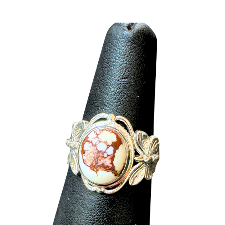 Wild Horse Oval Butterfly Band Silver Ring S8